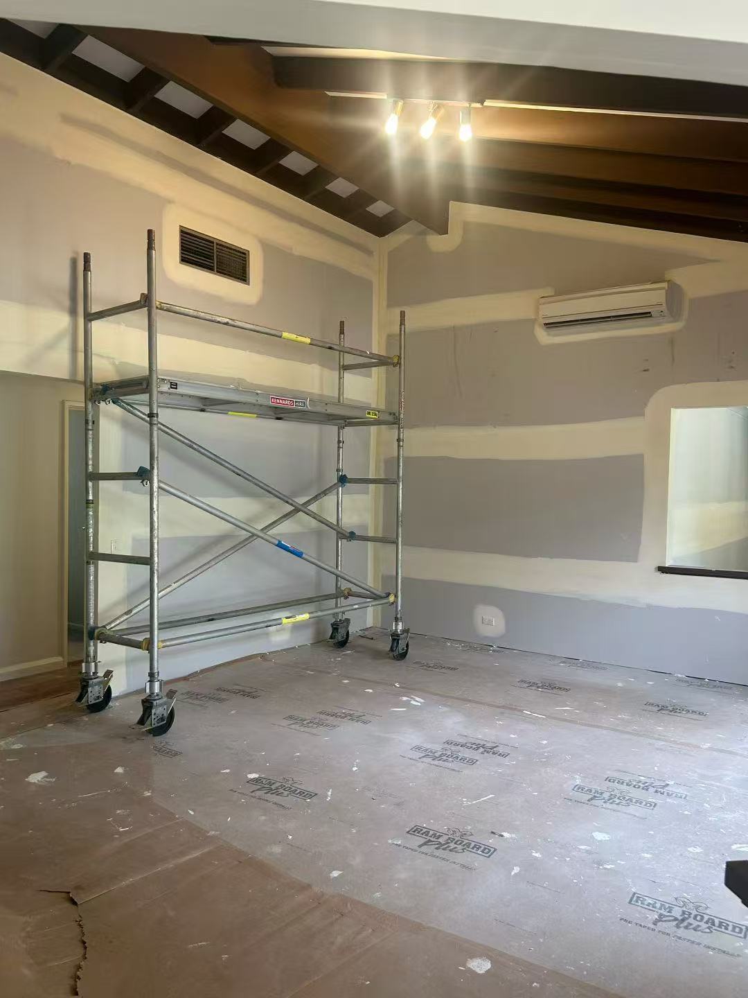 Timber wall framing ready for plasterboard